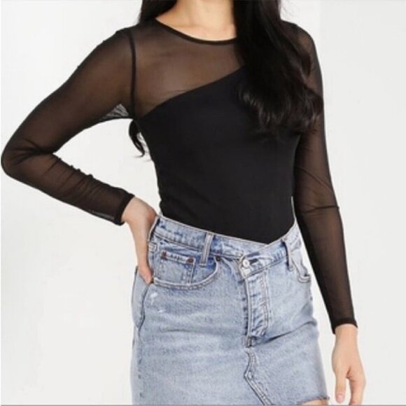 Abercrombie & Fitch Sheer Mesh Long Sleeve See Through Blouse Women’s Size XS - Picture 2 of 6
